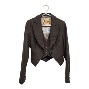 Vintage-Inspired Brown Women's Blazer